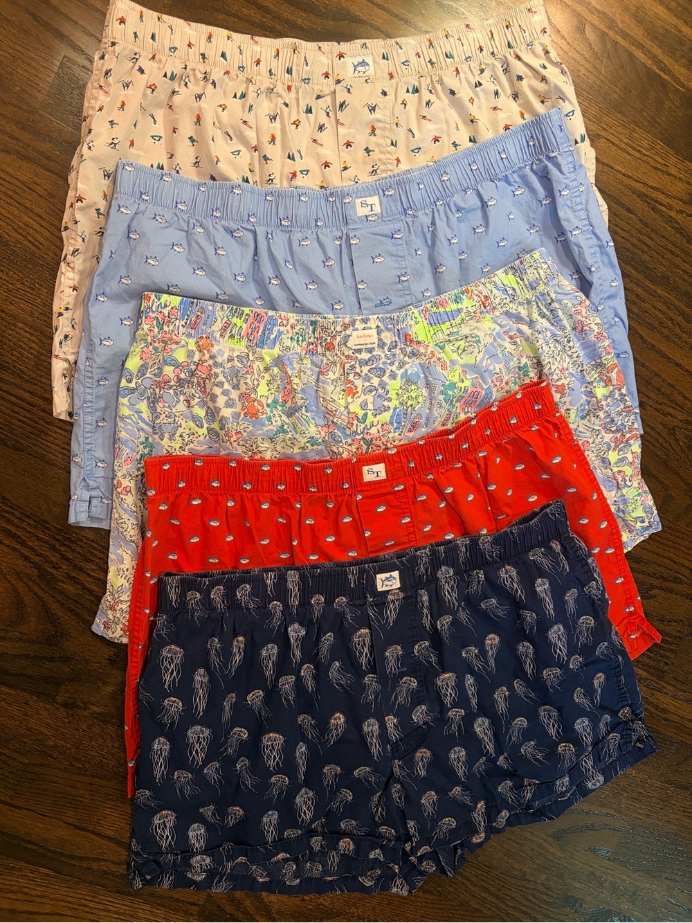 Southern Tide Men’s Boxer Shorts Lot of 5 Size XL Fish Ski Jellyfish Prints